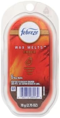 3 Pack Febreeze Wax Melts Ember Mandarin Amber Lava Scent 6 Melts Each