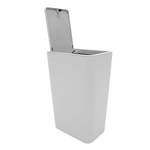 PRETYZOOM Slim Garbage Can with Lid Compact Waste Basket for Bathroom Kitchen Bedroom and Office Material for Everyday Use for Narrow Spaces and Multiple Occasions