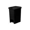 Superio 6.5L Slim Step &amp Push Trash Can - Dual Opening Smooth Matte Finish Durable Plastic (9.5x7x11.5) - Black