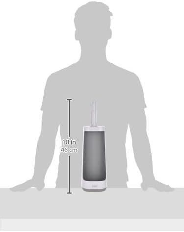 Joseph Joseph Flex Plus - Smart Hygienic Silicone Toilet Brush with Storage Bay Caddy flexible anti-drip anti-clog deep clean head - Large White/Grey