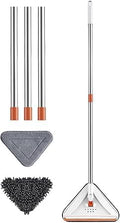 Wall Mop Cleaner Tool with Handles  Cleaning Tool for Floor Walls Ceilings and BaseboardsCeiling Cleaner Adjustable Triangle Cleaning Mop Extendable (White)