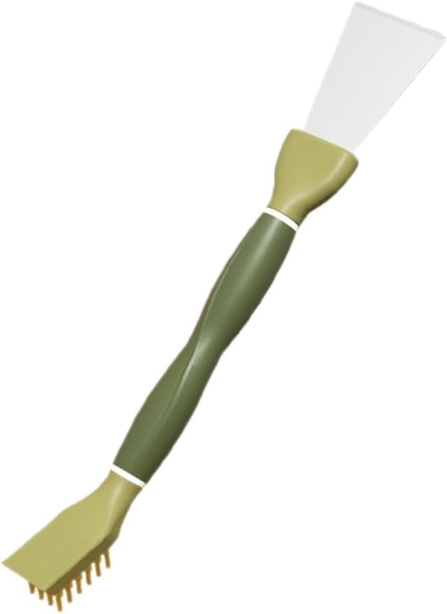 Multipurpose Kitchen Cleaning Spatula Cleaning Spatula 2-in-1 Scrub Brush Small Cleaning Brush Cooktop Scraper Bathroom Cleaner Small Gas Stove Cleaner 22.5x3.8cm Green