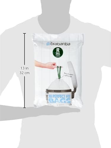 Brabantia PerfectFit Bags Dispenser R 36L 30pcs 36 Litre/Size R White 30 Count