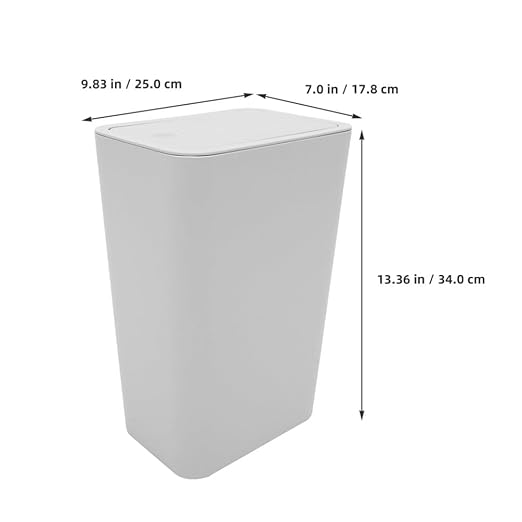 PRETYZOOM Slim Garbage Can with Lid Compact Waste Basket for Bathroom Kitchen Bedroom and Office Material for Everyday Use for Narrow Spaces and Multiple Occasions