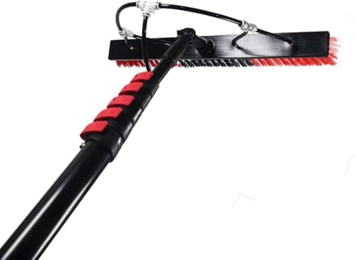 Glass Cleaning Brush Home Water Fed Telescopic Pole Kit Solar Panel Brush Rotating for Photovoltaic PanelExtendable Window Cleaning Pole Kit with Water Fed Brush 7.2M Pole for Outdoor Clean