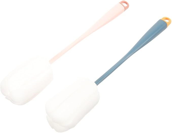 2 Pcs Portable Bottle Cleaning Tool Kitchen Long Handle (Assorted Color)