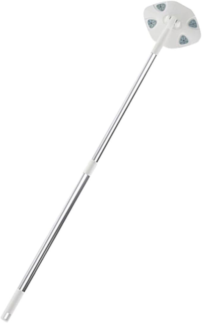 Rotating Dust Mop with Detachable Dry Pad and Facial Cleansing Cloth Triangle Shape Handheld Dust Sweeper for Home Cleaning No-wash Design for Floors and Walls