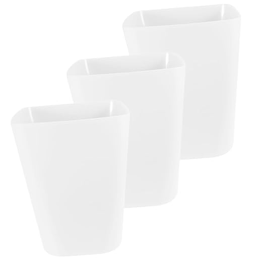 Zerodeko 3pcs Square Outdoor Trash Can Open Top Large Capacity Plastic Wastebasket for Office Bathroom and Kitchen Easy to Clean and Organize Garbage