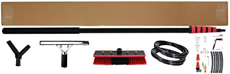 Glass Cleaning Brush Home Water Fed Telescopic Pole Kit Solar Panel Brush Rotating for Photovoltaic PanelWater Fed Telescopic Brush Window Cleaning Pole with Squeegee Solar Panel Cleaning
