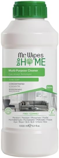 FARMASi Mr. Wipes Multifunctional Cleaner Cleanliness 1000ml/33.81flOz - Powerful Cleaning Versatile Cleaner Fresh Floral Scent Gentle on Surfaces Concentrated Formula Economical Use