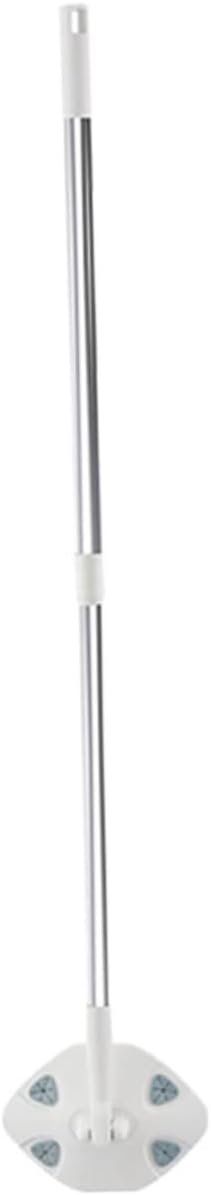 Didiseaon Retractable Dust Mop with Face Towel Replacement No Washing Handheld Rotatable Triangle Cleaning Mop for Household Dust Removal White Extendable Handle for Floor Cleaning