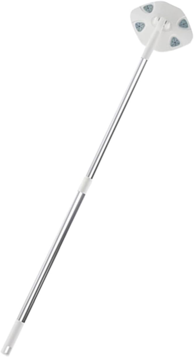 Retractable Handle Dust Mop with Triangular Microfiber Pad White Electrostatic Dust Removal Mop for Household Cleaning Handheld No-wash Suitable for Floors and Walls