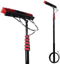 Glass Cleaning Brush Home Water Fed Telescopic Pole Kit Solar Panel Brush Rotating for Photovoltaic PanelExtendable Window Cleaning Pole Kit with Water Fed Brush 10.8M Solar Panel Cleaner f
