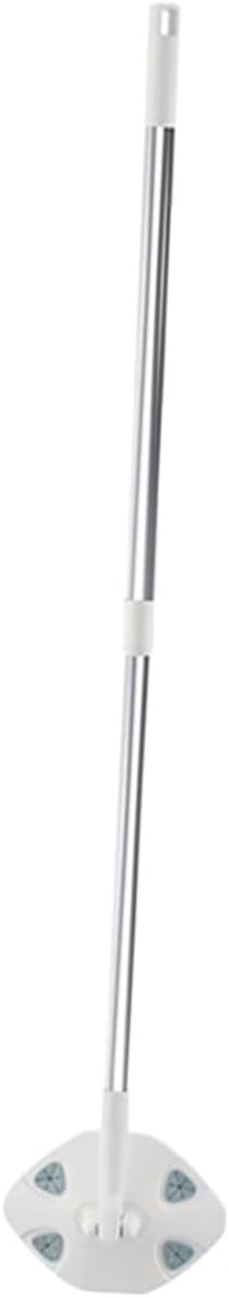 Dust Mop for Floor Cleaning with Long Handle Triangular Microfiber Mop Head White Retractable Dry Dust Removal for Household Use and Wall Cleaning