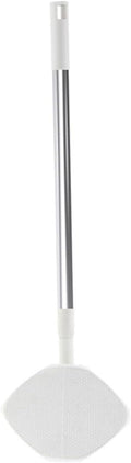 Convenient Household Dust Mop for Floor Cleaning Rotatable Triangular Electrostatic Mop Head No-wash Design for Hardwood Tile Laminate and Concrete Surfaces White Extendable Handle