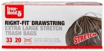 TRASH BAGS BLK 33G 20PK