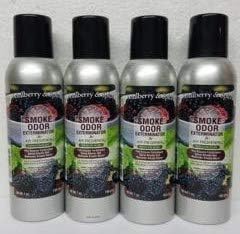 Smoke Odor Exterminator 198 gm/ 7 oz Large Spray Mulberry &amp Spice Set of Four Cans.
