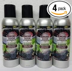 Smoke Odor Exterminator 198 gm/ 7 oz Large Spray Mulberry &amp Spice Set of Four Cans.