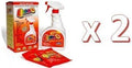 OVERSTOCK ITEM! Quick 10 (Carpet Clothing Upholstery &amp Pet Stain Remover) Includes 2 32 oz. bottles and 4 powder packets!! Get 2 kits for the price of 1.5!