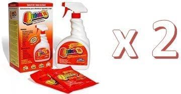 OVERSTOCK ITEM! Quick 10 (Carpet Clothing Upholstery &amp Pet Stain Remover) Includes 2 32 oz. bottles and 4 powder packets!! Get 2 kits for the price of 1.5!