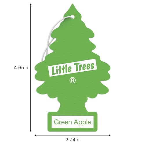 LITTLE TREES Car Air Freshener | Hanging Tree Provides Long Lasting Scent for Auto and Home | Green Apple 24 Air Fresheners