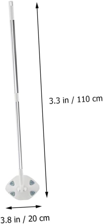 TIDTALEO Retractable Handle Dust Mop with Face Towel Replacement Handheld Floor Cleaning Dust Mop for Household Use Rotatable Triangular White Adjustable Cleaning Tool