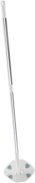 Rotatable Dust Mop with Retractable Long Handle Dry Electrostatic Floor Cleaning Mop for Household Use No Wash Required White