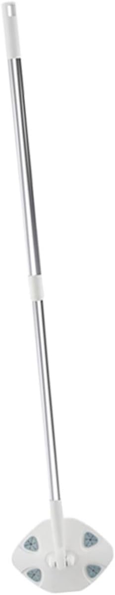 Rotatable Dust Mop with Retractable Long Handle Dry Electrostatic Floor Cleaning Mop for Household Use No Wash Required White