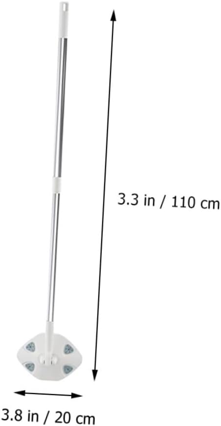 Artibetter Retractable Dust Mop with Rotatable Triangle Microfiber Head White Extendable Handle Hand-Free Cleaning Floor Mop for Home Use with Face Towel Replacement Pads