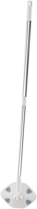 Dust Mop with Rotatable Triangle Microfiber Head and Dry Cleaning Cloth Refillable Household Dust Mop Set for Hardwood Floors and Multi-Surface Cleaning Includes + 1 Dry Wipe