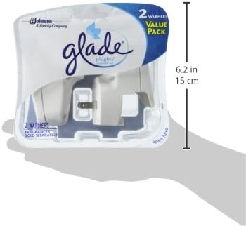 Glade PlugIns Refills Air Freshener Starter Kit Scented and Essential Oils for Home and Bathroom Clean Linen 4.02 Fl Oz 2 Warmers + 6 Refills