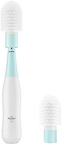 Little Martin’s Electric Bottle Brush – Cleaning Washing Scrubber Tool for Bottles Mugs Cups Glasses Kitchen – Rechargeable Battery Wireless Cordless Use – Detachable Brush (Pink) (Blue)