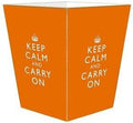 Orange Keep Calm and Carry On Wastepaper Basket