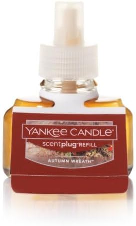 Yankee Candle Fall Fireside Blend Variety Pack - Scent Plug Diffuser Pumpkin Arrangement with Light Sensor Scent Plug Refill Spiced Pumpkin and Autumn Wreath Variety Pack