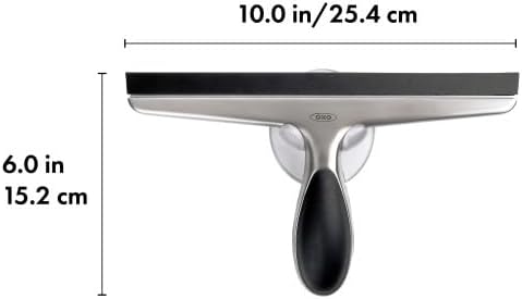OXO Good Grips Stainless Steel Squeegee - All-Purpose for Bathroom Glass Shower Doors Mirrors Tiles Countertops and Car Windows - Streak Free