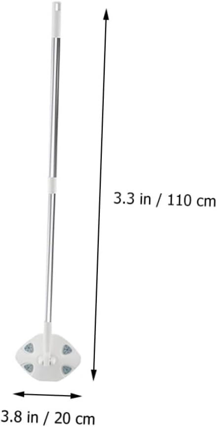 Retractable Dust Mop with Triangle Microfiber Head Dry Household Floor Cleaning Mop Rotatable Design for Easy Desktop and Floor Dust Removal White Extendable Handle