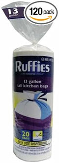 Berry Plastics 929602 13 Gallon 20 Count Kitchen Trash Bag With Twist Tie Pack of 12