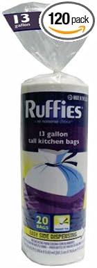 Berry Plastics 929602 13 Gallon 20 Count Kitchen Trash Bag With Twist Tie Pack of 12