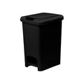 Superio 10L Slim Step &amp Push Trash Can - 2.5 Gallon Dual Opening Compact Design (10.63x7.68x13.53) - Black
