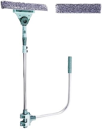 Window Cleaner Squeegee External Window Washer U Shape Window Cleaner Window Squeegee with Long Handle for Car Windshield Tiles Wall Clean (Horizontal Head)