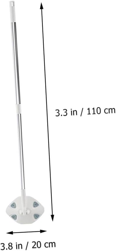 Rotatable Cleaning Mop with Retractable Long Handle White Triangle Dust Mop Cloth for Household Dust Removal Suitable for Home Cleaning