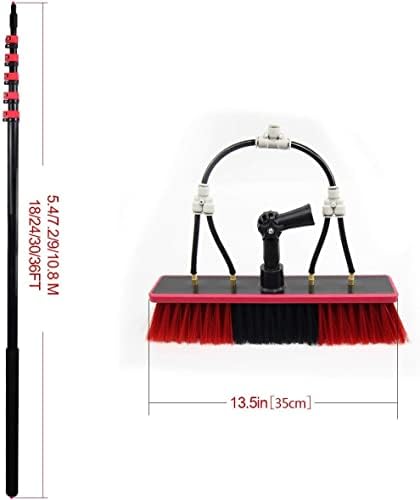 Glass Cleaning Brush Home Water Fed Telescopic Pole Kit Solar Panel Brush Rotating for Photovoltaic PanelWater Fed Telescopic Brush 3.6-10.8M Window Cleaning Pole Solar Panel Cleaning Equ