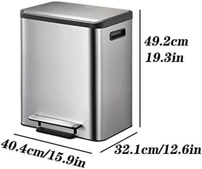 Compost bin Kitchen/Garbage Kitchen Trash Can Stainless Steel Foot-Operated Sorting Trash Can Household Kitchen Living Room with Lid Large Size 30L/45L Step Trash can (Size : Small)