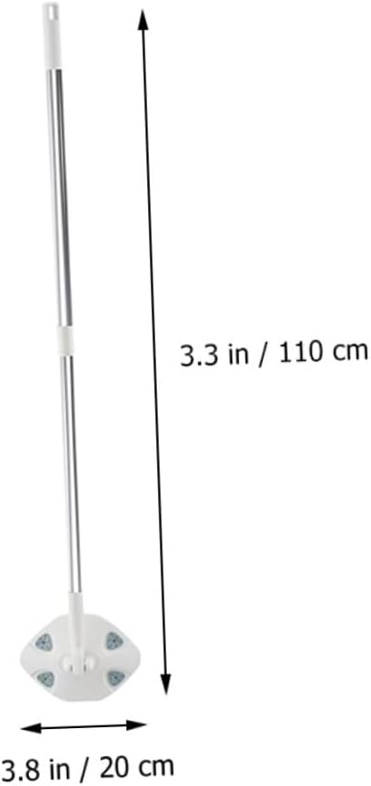 ARTIBETTER Rotatable Dust Mop with Face Towel Replacement Triangle Shape Household Cleaning Mop White Extendable Handle Hand-Free Washing for Floors and Surfaces