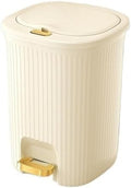Compost bin kitchen/garbage Foot Pedal Round Trash Can Soft Close Step Garbage Can with Removable Inner Bin 12/15L Modern Trash Can with Lid for Living Room Bedroom Office Step trash can(Green15L