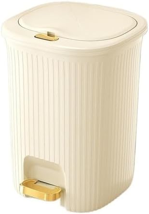 Compost bin kitchen/garbage Foot Pedal Round Trash Can Soft Close Step Garbage Can with Removable Inner Bin 12/15L Modern Trash Can with Lid for Living Room Bedroom Office Step trash can(Green15L
