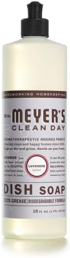 Mrs. MEYER'S CLEAN DAY Kitchen Set Room Freshener Multi-Surface Cleaner Dish Soap and Foaming Hand Soap 4 CT (Lavender)