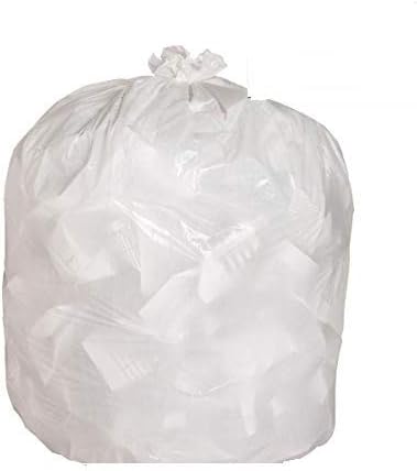 Ox Plastics Can Liners Trash Bags - Heavy-Duty Recycling Kitchen Bags - Perfect for Commercial Use for Anywhere - 13 Gallon Capacity &amp 1.5M Thick 24x30 White (200 Count)