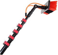 Glass Cleaning Brush Home Water Fed Telescopic Pole Kit Solar Panel Brush Rotating for Photovoltaic PanelSolar Panel Window Cleaning Telescopic Pole Extendable Water Fed Brush for Cleaner C