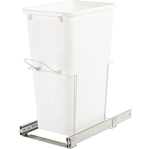 HandyCT KV Single Waste Slide Out Bins 20qt White 20-1/8D x 8-3/8W